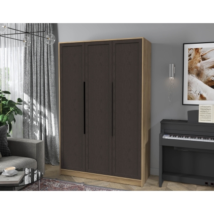 Шкаф распашной Тренд КТ-Ш3 (Дуб золотой ЛДСП/ Дуб английский ЛМДФ) Ш1360 В2128 Г547